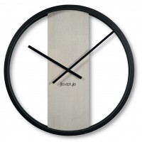 Dubové hodiny Loft Round kovové 50cm, z231 biela